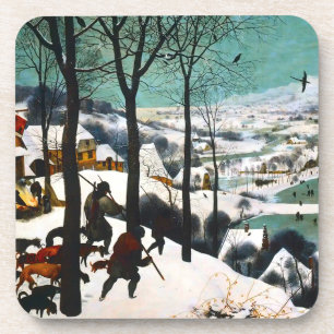 Dessous-de-verre Chasseurs dans le paysage de neige Pieter Bruegel