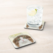 Dessous-de-verre Chat avec le casquette de fleur (Côté Droit)