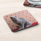 Dessous-de-verre Chat (bleu russe) et arrière - plan de papier (Côté gauche)