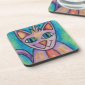 Dessous-de-verre Chat Chaton Rose Violet (Côté gauche)