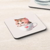 Dessous-de-verre Chat Chibi Rose Pâté Kawaii (Côté gauche)