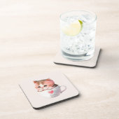 Dessous-de-verre Chat Chibi Rose Pâté Kawaii (Côté Droit)