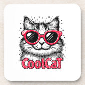 Dessous-de-verre Chat Cool 1 (Devant)