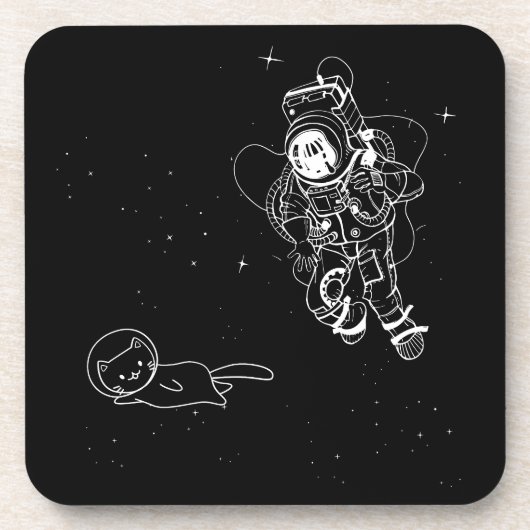 Dessous-de-verre Chat dans l'espace (Devant)