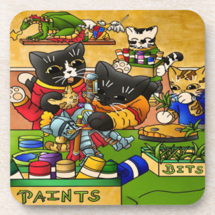 Dessous-de-verre Chat de chevalier miniature modèle de peinture cha
