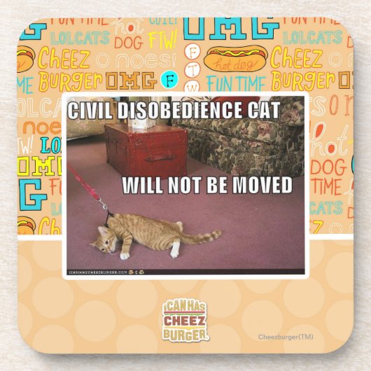 Dessous-de-verre Chat de désobéissance civile (Devant)