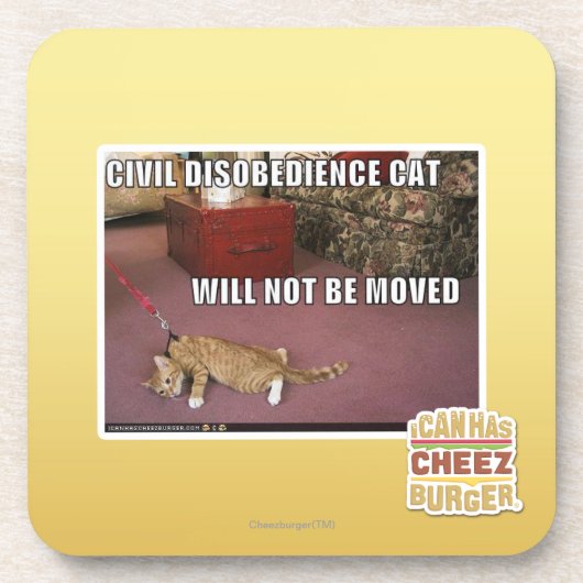 Dessous-de-verre Chat de désobéissance civile (Devant)