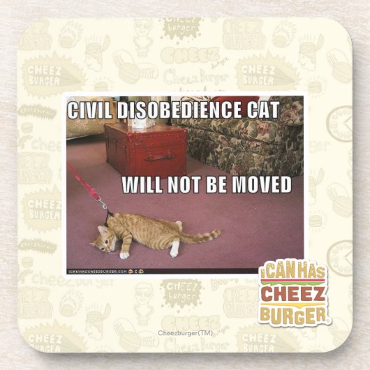 Dessous-de-verre Chat de désobéissance civile (Devant)