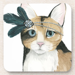 Dessous-de-verre Chat de Downton   incrusté de bijoux avec des