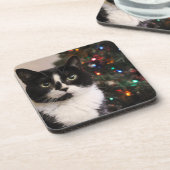 Dessous-de-verre chat de Noël (Côté gauche)