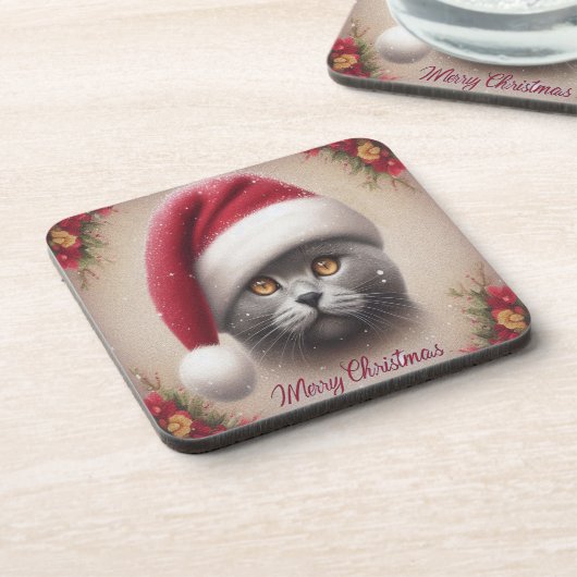 Dessous-de-verre Chat de Noël Bombay, Joyeux Noël Bombay Kitten (Côté gauche)