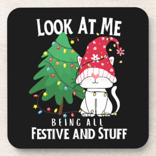 Dessous-de-verre  Chat de Noël drôle de choses