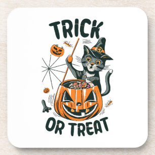 Dessous-de-verre Chat d'Halloween abstrait