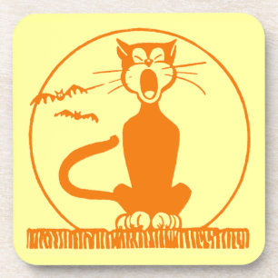 Dessous-de-verre Chat d'Halloween vintage