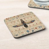 Dessous-de-verre Chat égyptien - Bastet sur le papyrus (Côté gauche)