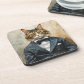 Dessous-de-verre Chat en costume (Côté gauche)