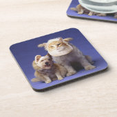 Dessous-de-verre Chat et chien avec des masques (Côté gauche)