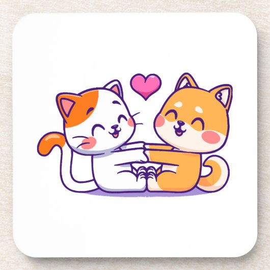 Dessous-de-verre Chat et Shiba Inu (Devant)