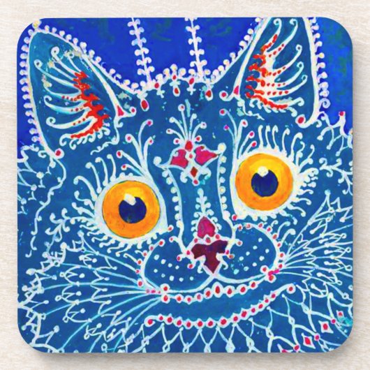 Dessous-de-verre Chat gothique bleu (Devant)
