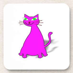 Dessous-de-verre Chat gras rose
