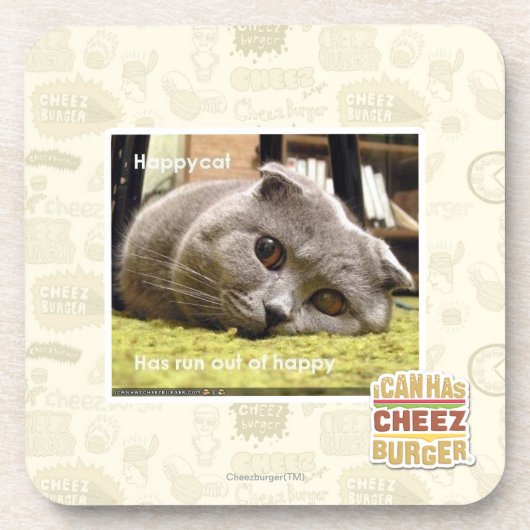 Dessous-de-verre Chat heureux, hors d'heureux (Devant)