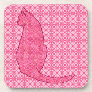 Dessous-de-verre Chat japonais - Fuchsia Pink Batik