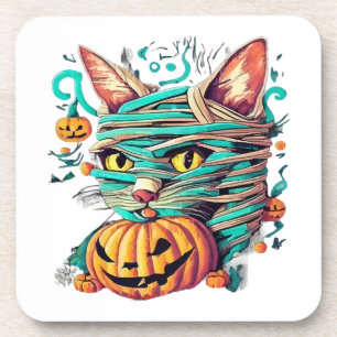 Dessous-de-verre Chat momie drôle Halloween