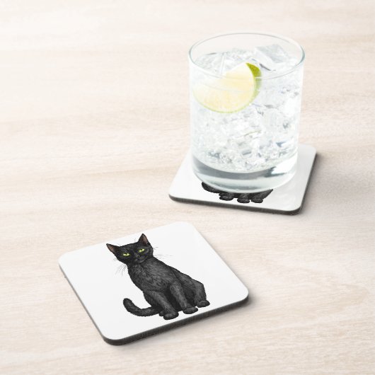 Dessous-de-verre chat noir (Côté Droit)