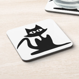 DESSOUS-DE-VERRE CHAT NOIR