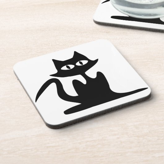 DESSOUS-DE-VERRE CHAT NOIR (Côté gauche)