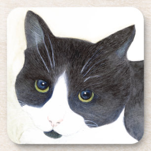 Dessous-de-verre Chat noir et blanc