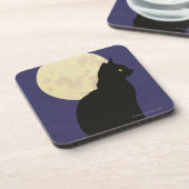 Dessous-de-verre Chat noir et la lune (Côté gauche)