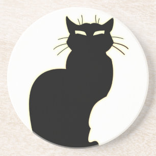Dessous de verre Chat noir Fun Chat Art Décor Amou