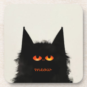 Dessous-de-verre Chat noir grumeux