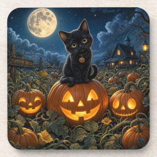 Dessous-de-verre Chat noir Halloween