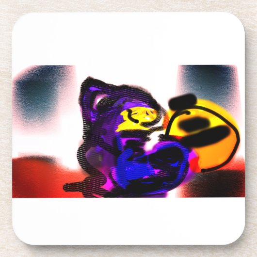 Dessous-de-verre Chat noir joie d'automne (Devant)