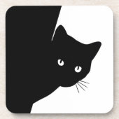 Dessous-de-verre Chat noir rusé (Devant)