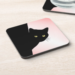 Dessous-de-verre Chat Noir Rusé Rose