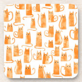 Dessous-de-verre Chat orange amusant (Devant)