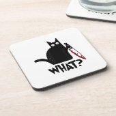 Dessous-de-verre Chat Qu'est-ce que_ Drôle Chat Noir (Côté gauche)