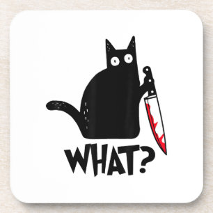 Dessous-de-verre Chat Qu'est-ce que_ Drôle Chat Noir