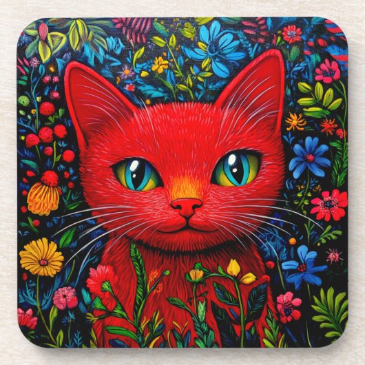 Dessous-de-verre Chat Rouge (Devant)