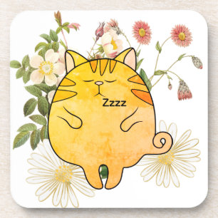 Dessous-de-verre Chat roux endormi