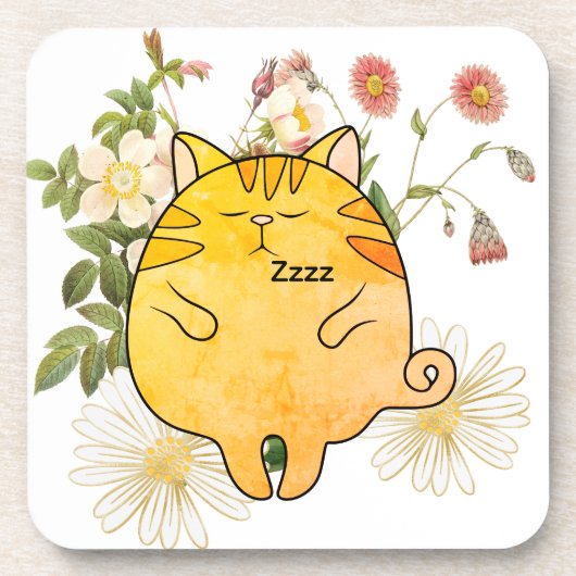 Dessous-de-verre Chat roux endormi (Devant)