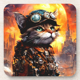 Dessous-de-verre Chat Steampunk II