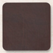 Dessous-de-verre Châtaigne foncé Brown Faux Cuir (Devant)
