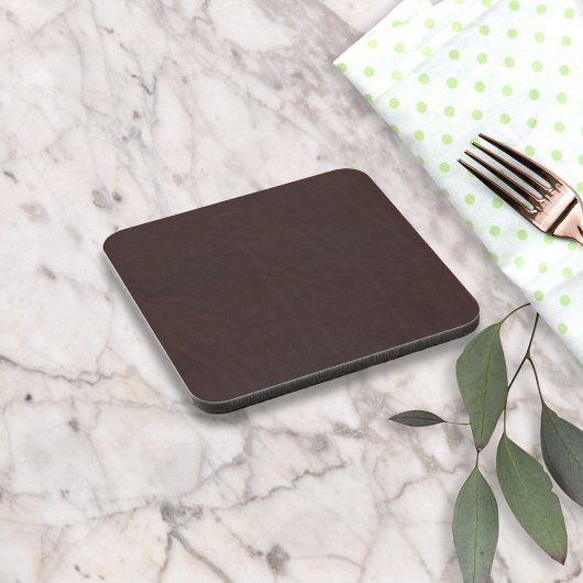 Dessous-de-verre Châtaigne foncé Brown Faux Cuir