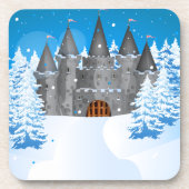 Dessous-de-verre château à queue de fée Hiver (Devant)