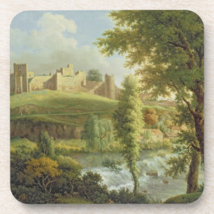 Dessous-de-verre Château de Ludlow avec Dinham Weir, du sud-ouest