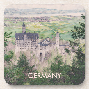 Dessous-de-verre Château de Neuschwanstein rétro en Allemagne